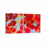 Olla 10951K2Y Ağaç Görseli Kare 2'li Yatay Kanvas Tablo (Ölçü: 125X60)