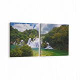 Olla 14335K2Y Doğa / Manzara Görseli Kare 2'li Yatay Kanvas Tablo (Ölçü: 65X30)