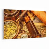Olla 16174Y Harita Görseli Yatay Kanvas Tablo (Ölçü: 90X60)