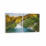 Olla 13398K2Y Doğa / Manzara Görseli Kare 2'li Yatay Kanvas Tablo (Ölçü: 85X40)