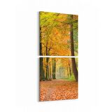 Olla 14341K2D Doğa / Manzara Görseli Kare 2'li Dikey Kanvas Tablo (Ölçü: 30X65)