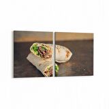 Olla 15073K2Y Gıda Görseli Kare 2'li Yatay Kanvas Tablo (Ölçü: 145X70)