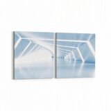 Olla 10437K2Y Abstract Tünel Görsel Kare 2'li Yatay Kanvas Tablo (Ölçü: 85X40)