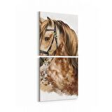 Olla 12666K2D Hayvanlar Alemi Görseli Kare 2'li Dikey Kanvas Tablo (Ölçü: 30X65)