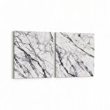 Olla 16724K2Y Mermer Desen Görsel Kare 2'li Yatay Kanvas Tablo (Ölçü: 85X40)