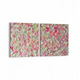 Olla 11631K2Y Çiçek Görseli Kare 2'li Yatay Kanvas Tablo (Ölçü: 85X40)