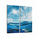 Olla 12879K4 Deniz / Okyanus Görseli Kare 4'lü Kanvas Tablo (Ölçü: 65X65)