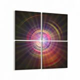 Olla 10379K4 Abstract Görsel Kare 4'lü Kanvas Tablo (Ölçü: 145X145)