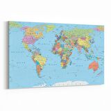 Olla 16238Y Harita Görseli Yatay Kanvas Tablo (Ölçü: 150X100)