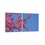 Olla 10814K2Y Ağaç Görseli Kare 2'li Yatay Kanvas Tablo (Ölçü: 125X60)