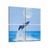 Olla 12973K4 Deniz / Okyanus Görseli Kare 4'lü Kanvas Tablo (Ölçü: 105X105)