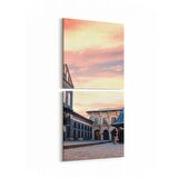 Olla 17898KD Yapı Görseli Kare 2'li Dikey Kanvas Tablo (Ölçü: 30X65)