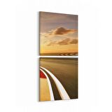 Olla 13944K2D Doğa / Manzara Görseli Kare 2'li Dikey Kanvas Tablo (Ölçü: 30X65)