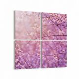 Olla 10574K4 Ağaç Görseli Kare 4'lü Kanvas Tablo (Ölçü: 65X65)