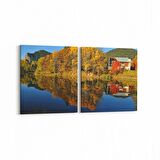 Olla 14068K2Y Doğa / Manzara Görseli Kare 2'li Yatay Kanvas Tablo (Ölçü: 145X70)