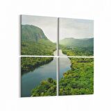 Olla 13158K4 Doğa / Manzara Görseli Kare 4'lü Kanvas Tablo (Ölçü: 145X145)