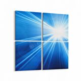 Olla 10202K4 Abstract Görsel Kare 4'lü Kanvas Tablo (Ölçü: 145X145)