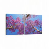 Olla 10617K2Y Ağaç Görseli Kare 2'li Yatay Kanvas Tablo (Ölçü: 65X30)