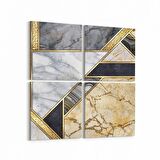 Olla 16689K4 Mermer Desen Görsel Kare 4'lü Kanvas Tablo (Ölçü: 145X145)