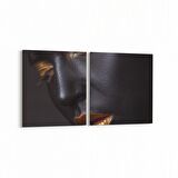 Olla 16762K2Y Model / Manken Görseli 2'li Yatay Kanvas Tablo (Ölçü: 145X70)