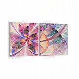 Olla 10155K2Y Abstract Görsel Kare 2'li Yatay Kanvas Tablo (Ölçü: 85X40)