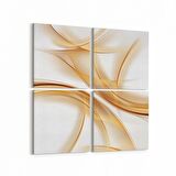 Olla 10072K4 Abstract Görsel Kare 4'lü Kanvas Tablo (Ölçü: 125X125)