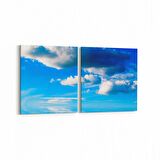 Olla 15752K2Y Gökyüzü Bulut Görseli Kare 2'li Yatay Kanvas Tablo (Ölçü: 65X30)