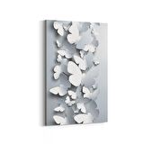 Olla 10448D Beyaz Kabartma Görseli Dikey Kanvas Tablo (Ölçü: 100X150)