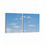 Olla 15598K2Y Gökyüzü Bulut Görseli Kare 2'li Yatay Kanvas Tablo (Ölçü: 65X30)
