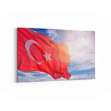 Olla 17580Y Türk Bayrağı Görseli Yatay Kanvas Tablo (Ölçü: 120X80)