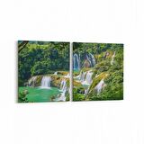 Olla 13404K2Y Doğa / Manzara Görseli Kare 2'li Yatay Kanvas Tablo (Ölçü: 145X70)
