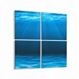Olla 12975K4 Deniz / Okyanus Görseli Kare 4'lü Kanvas Tablo (Ölçü: 65X65)