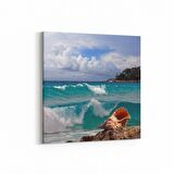 Olla 16585K Kumsal / Sahil Görseli Kare Kanvas Tablo (Ölçü: 25X25)