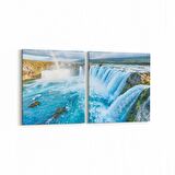 Olla 13626K2Y Doğa / Manzara Görseli Kare 2'li Yatay Kanvas Tablo (Ölçü: 125X60)