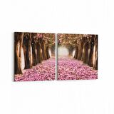 Olla 13470K2Y Doğa / Manzara Görseli Kare 2'li Yatay Kanvas Tablo (Ölçü: 65X30)