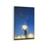 Olla 17591D Uzay Görseli Dikey Kanvas Tablo (Ölçü: 80X120)