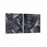 Olla 10073K2Y Abstract Görsel Kare 2'li Yatay Kanvas Tablo (Ölçü: 145X70)