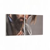 Olla 16872K2Y Model / Manken Görseli 2'li Yatay Kanvas Tablo (Ölçü: 85X40)