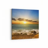 Olla 16057K Günbatımı Görseli Kare Kanvas Tablo (Ölçü: 40X40)