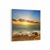 Olla 16057K Günbatımı Görseli Kare Kanvas Tablo (Ölçü: 100X100)