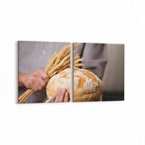 Olla 15242K2Y Gıda Görseli Kare 2'li Yatay Kanvas Tablo (Ölçü: 85X40)