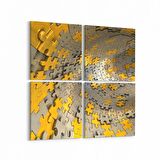 Olla 10242K4 Abstract Girdap Görsel Kare 4'lü Kanvas Tablo (Ölçü: 145X145)