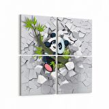 Olla 12726K4 Çocuk Odası Görseli 4'lü Kanvas Tablo (Ölçü: 65X65)