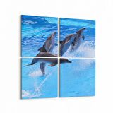 Olla 13036K4 Deniz / Okyanus Görseli Kare 4'lü Kanvas Tablo (Ölçü: 145X145)