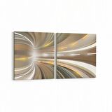 Olla 10234K2Y Abstract Girdap Görsel Kare 2'li Yatay Kanvas Tablo (Ölçü: 65X30)