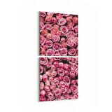 Olla 11627K2D Çiçek Görseli Kare 2'li Dikey Kanvas Tablo (Ölçü: 30X65)