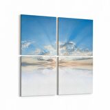 Olla 15463K4 Gökyüzü Bulut Görseli Kare 4'lü Kanvas Tablo (Ölçü: 145X145)