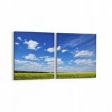 Olla 13965K2Y Doğa / Manzara Görseli Kare 2'li Yatay Kanvas Tablo (Ölçü: 65X30)