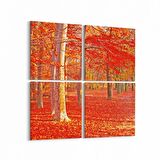 Olla 13553K4 Doğa / Manzara Görseli Kare 4'lü Kanvas Tablo (Ölçü: 145X145)