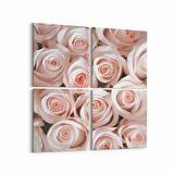 Olla 11620K4 Çiçek Görseli Kare 4'lü Kanvas Tablo (Ölçü: 125X125)